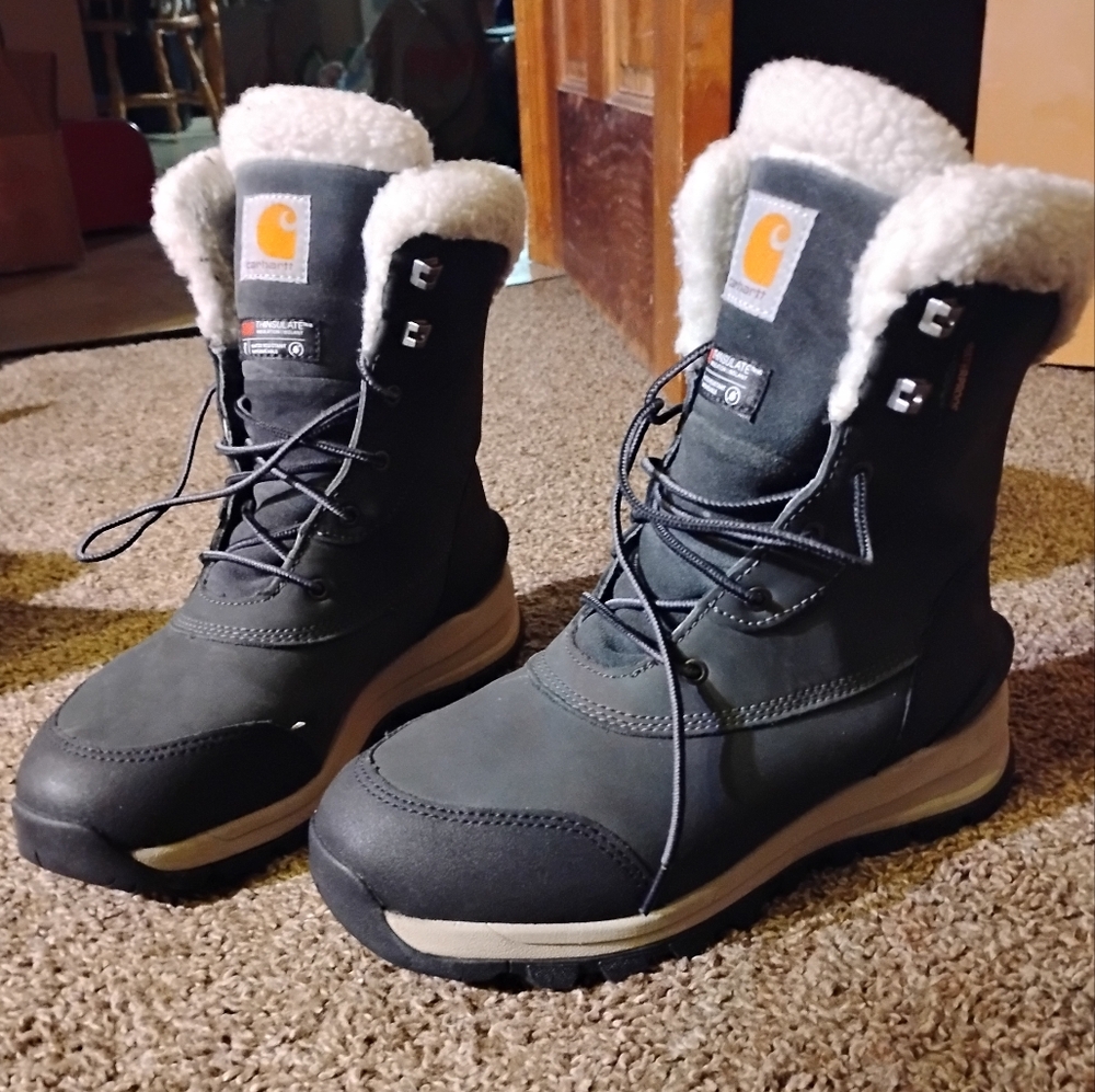 Carhartt Gray Boots with White Lining